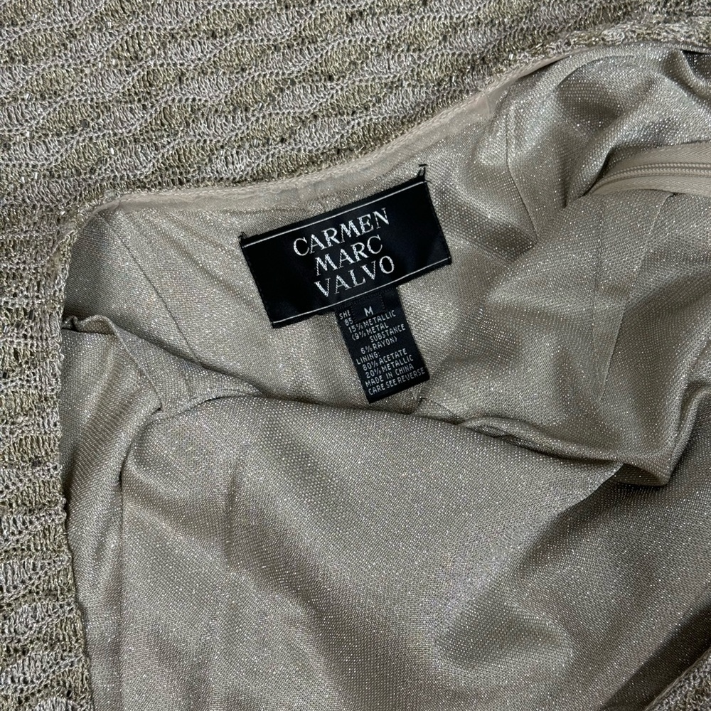 Vintage Gold Beaded Carmen Marc Valvo Mini Dress - Picture 7 of 8